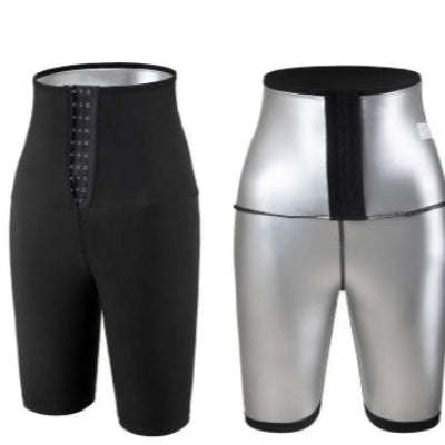 pantalon_sudation_femme_court_noir_argenté